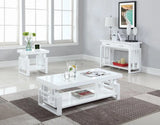 Schmitt High Glossy White Rectangular Coffee Table by Coaster at Eve Furniture