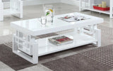 Schmitt High Glossy White Rectangular Coffee Table by Coaster at Eve Furniture