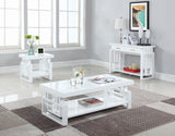Schmitt High Glossy White Rectangular End Table by Coaster at Eve Furniture
