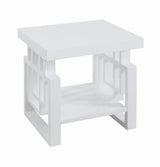 Schmitt High Glossy White Rectangular End Table by Coaster at Eve Furniture