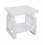 Schmitt High Glossy White Rectangular End Table by Coaster at Eve Furniture