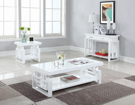 Schmitt High Glossy White Rectangular Coffee Table