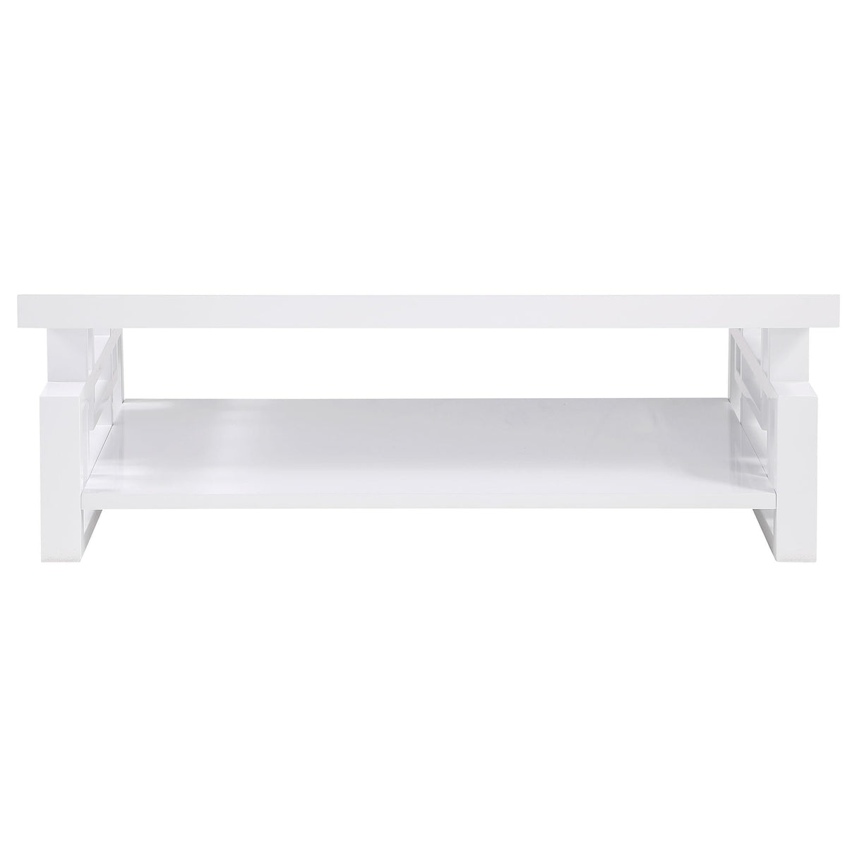 Schmitt White 3-Piece High Gloss Coffee and End Table Set by Coaster at Eve Furniture