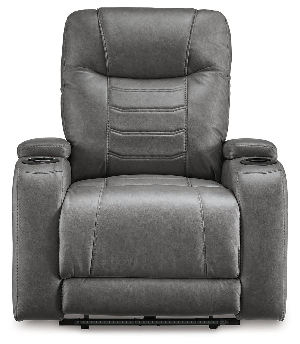 Schooner Rocks Slate Power Recliner by Ashley at Eve Furniture