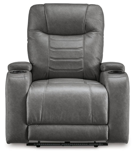 Schooner Rocks Slate Power Recliner by Ashley at Eve Furniture