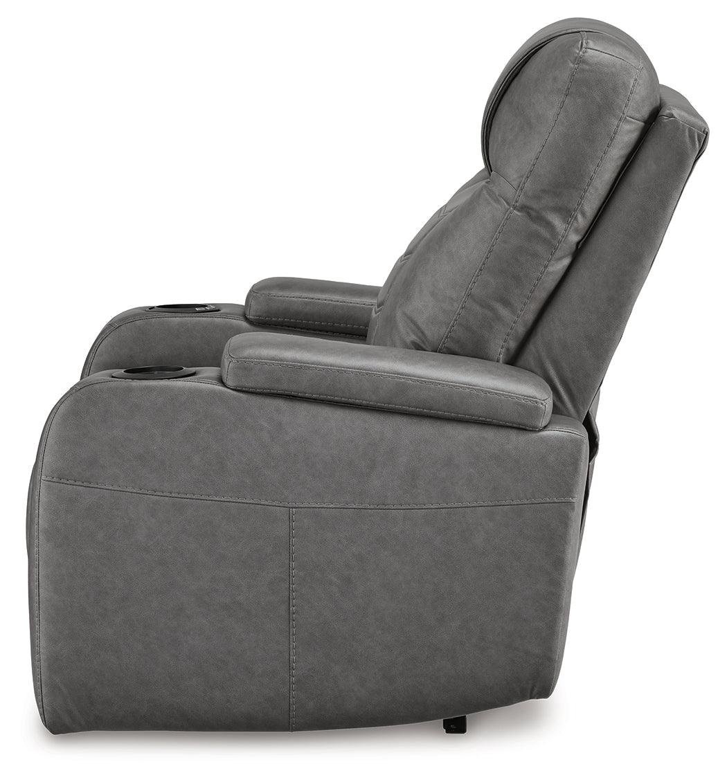 Schooner Rocks Slate Power Recliner by Ashley at Eve Furniture