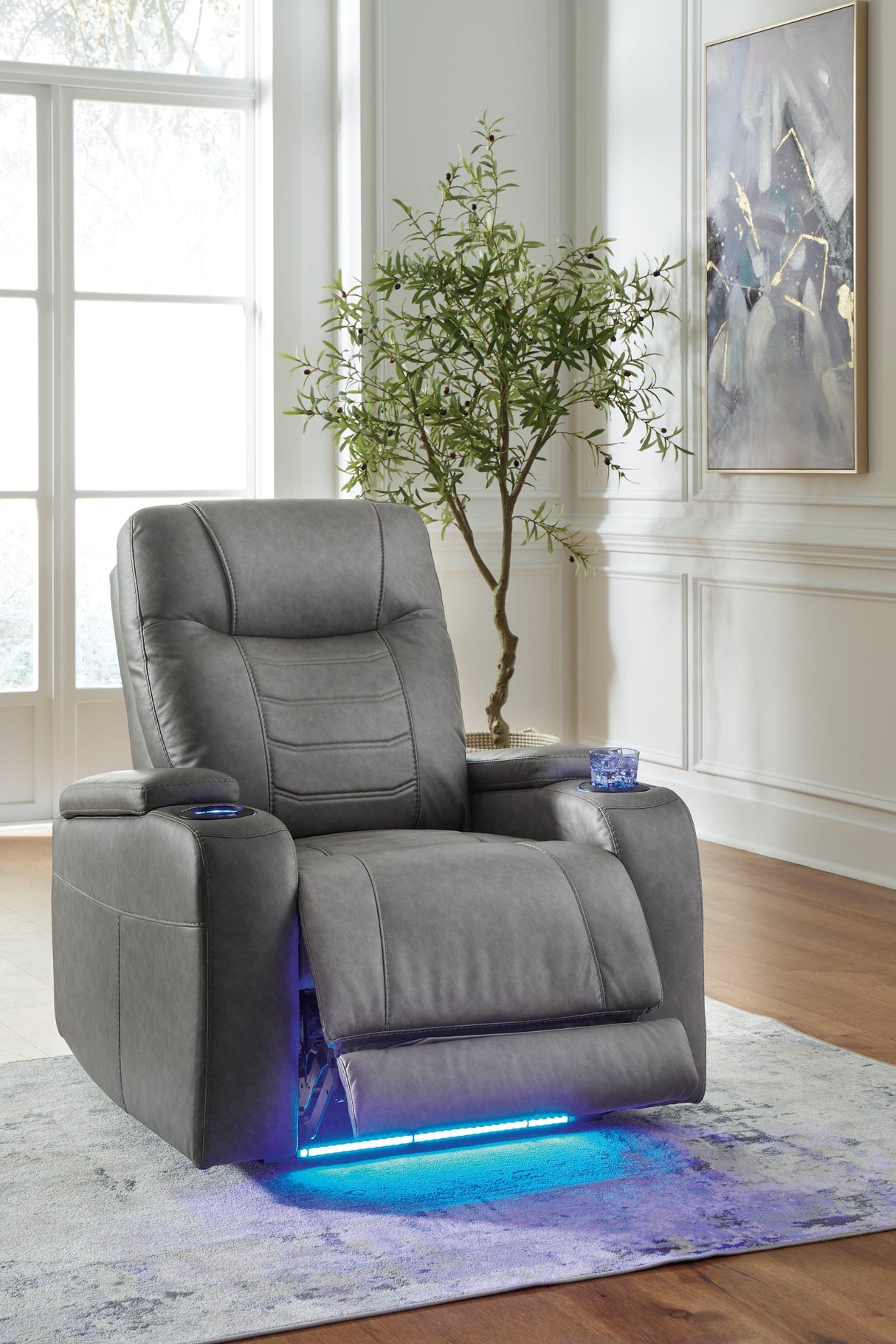 Schooner Rocks Slate Power Recliner by Ashley at Eve Furniture