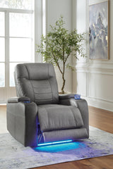 Schooner Rocks Slate Power Recliner by Ashley at Eve Furniture