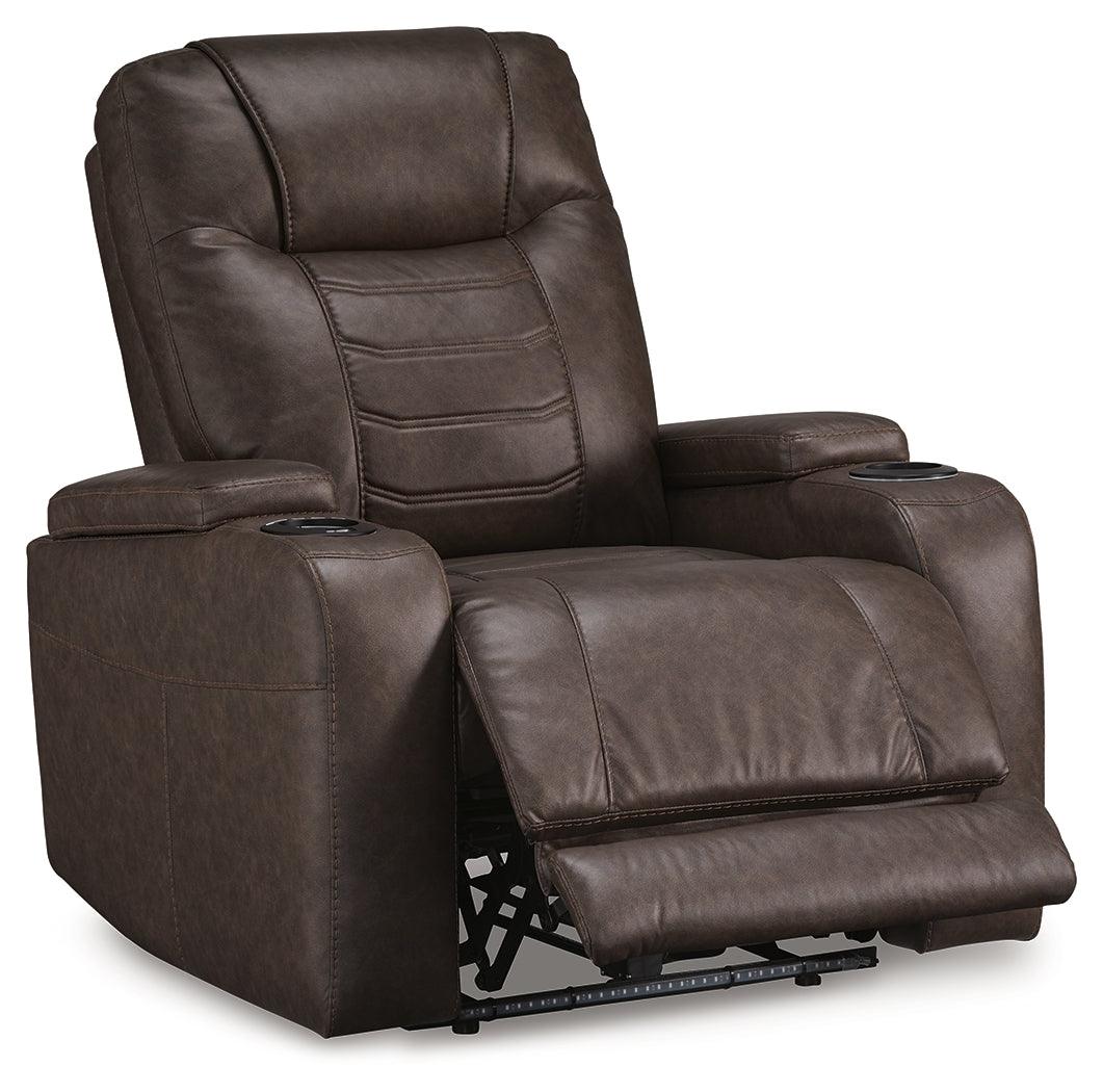 Schooner Rocks Umber Power Recliner by Ashley at Eve Furniture