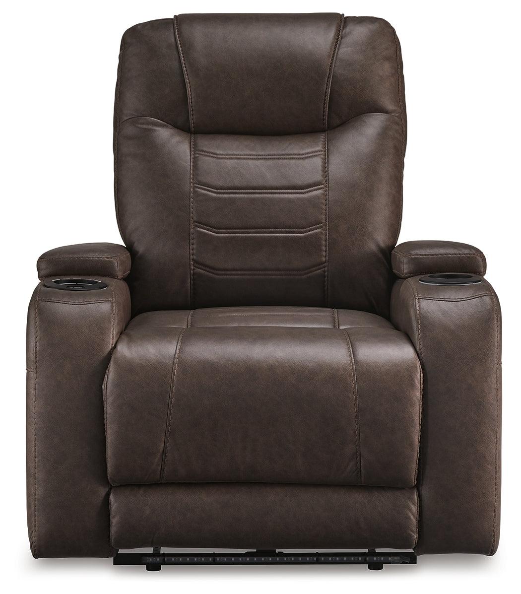 Schooner Rocks Umber Power Recliner by Ashley at Eve Furniture