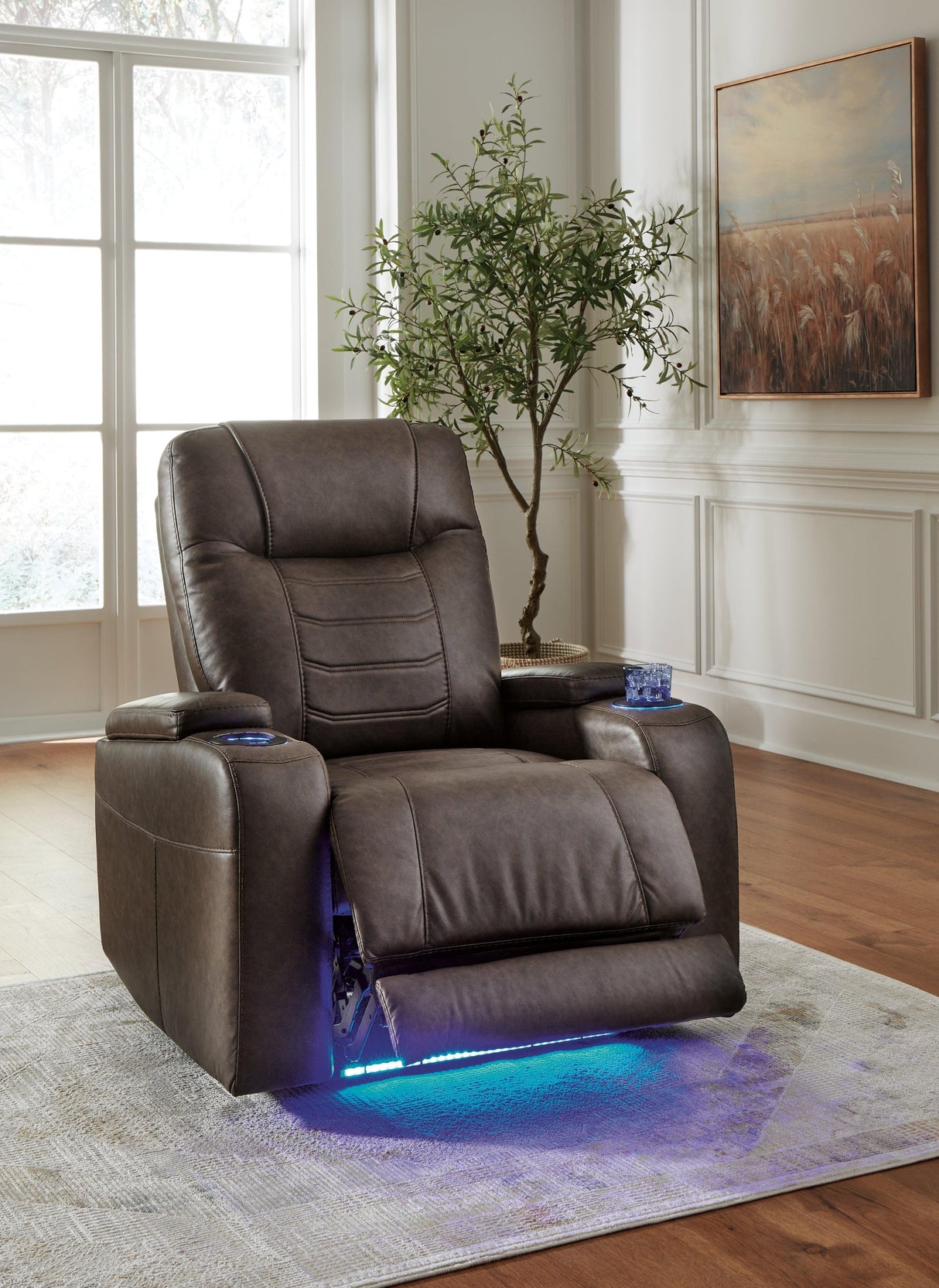 Schooner Rocks Umber Power Recliner by Ashley at Eve Furniture