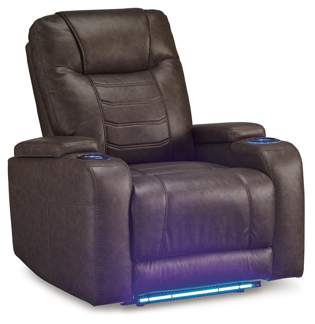 Schooner Rocks Umber Power Recliner by Ashley at Eve Furniture