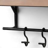 Schutt Wall Mounted Wooden Shelf w/ 8 Hooks for Coats, Hats by Mercana at Eve Furniture