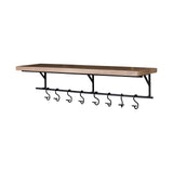 Schutt Wall Mounted Wooden Shelf w/ 8 Hooks for Coats, Hats by Mercana at Eve Furniture