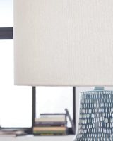 Schylarmont Antique Gray/White Table Lamp by Ashley at Eve Furniture