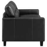 Scotland 2-piece Faux Leather Upholstered Sofa Set Black by Coaster at Eve Furniture