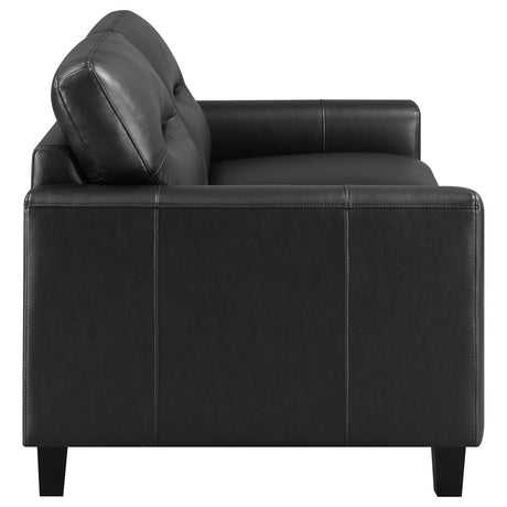 Scotland 2-piece Faux Leather Upholstered Sofa Set Black by Coaster at Eve Furniture