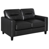 Scotland 2-piece Faux Leather Upholstered Sofa Set Black by Coaster at Eve Furniture