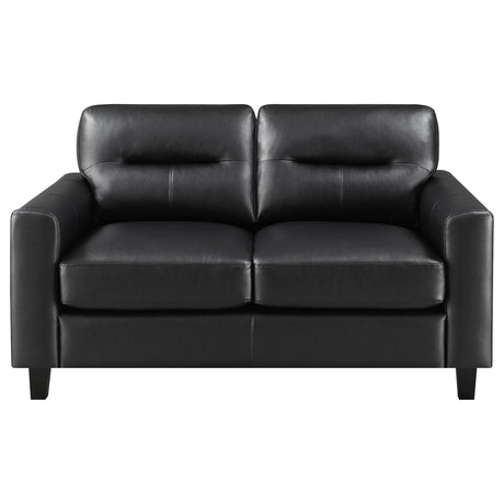 Scotland 2-piece Faux Leather Upholstered Sofa Set Black by Coaster at Eve Furniture