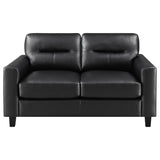 Scotland 2-piece Faux Leather Upholstered Sofa Set Black by Coaster at Eve Furniture