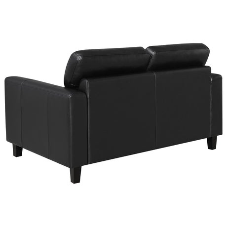 Scotland 2-piece Faux Leather Upholstered Sofa Set Black by Coaster at Eve Furniture