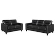 Scotland 2-piece Faux Leather Upholstered Sofa Set Black by Coaster at Eve Furniture