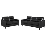 Scotland 2-piece Faux Leather Upholstered Sofa Set Black by Coaster at Eve Furniture