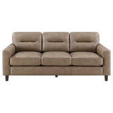 Scotland 2-piece Faux Leather Upholstered Sofa Set Brown by Coaster at Eve Furniture