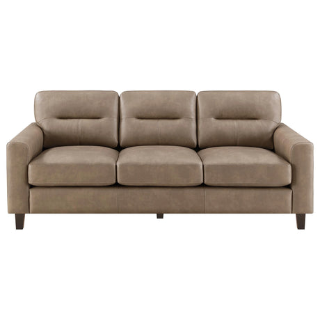Scotland 2-piece Faux Leather Upholstered Sofa Set Brown by Coaster at Eve Furniture