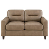Scotland 2-piece Faux Leather Upholstered Sofa Set Brown by Coaster at Eve Furniture
