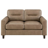 Scotland 2-piece Faux Leather Upholstered Sofa Set Brown by Coaster at Eve Furniture