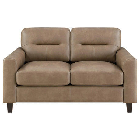 Scotland 2-piece Faux Leather Upholstered Sofa Set Brown by Coaster at Eve Furniture