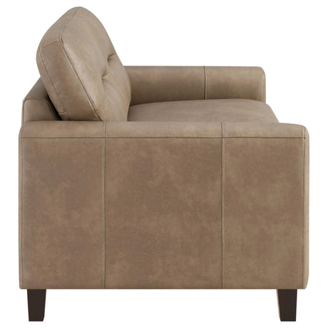 Scotland 2-piece Faux Leather Upholstered Sofa Set Brown by Coaster at Eve Furniture