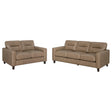 Scotland 2-piece Faux Leather Upholstered Sofa Set Brown by Coaster at Eve Furniture