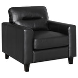 Scotland 3-piece Faux Leather Upholstered Sofa Set Black by Coaster at Eve Furniture