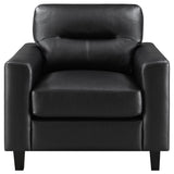 Scotland 3-piece Faux Leather Upholstered Sofa Set Black by Coaster at Eve Furniture