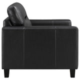 Scotland 3-piece Faux Leather Upholstered Sofa Set Black by Coaster at Eve Furniture