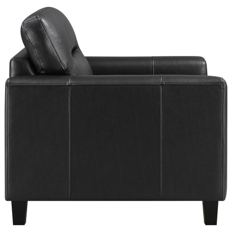 Scotland 3-piece Faux Leather Upholstered Sofa Set Black by Coaster at Eve Furniture
