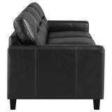 Scotland 3-piece Faux Leather Upholstered Sofa Set Black by Coaster at Eve Furniture