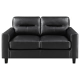 Scotland 3-piece Faux Leather Upholstered Sofa Set Black by Coaster at Eve Furniture