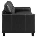 Scotland 3-piece Faux Leather Upholstered Sofa Set Black by Coaster at Eve Furniture