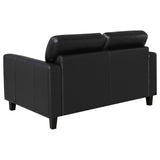 Scotland 3-piece Faux Leather Upholstered Sofa Set Black by Coaster at Eve Furniture