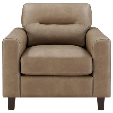 Scotland 3-piece Faux Leather Upholstered Sofa Set Brown by Coaster at Eve Furniture