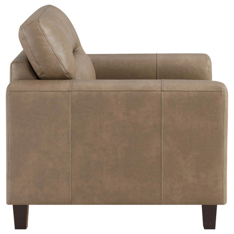 Scotland 3-piece Faux Leather Upholstered Sofa Set Brown by Coaster at Eve Furniture