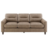 Scotland 3-piece Faux Leather Upholstered Sofa Set Brown by Coaster at Eve Furniture