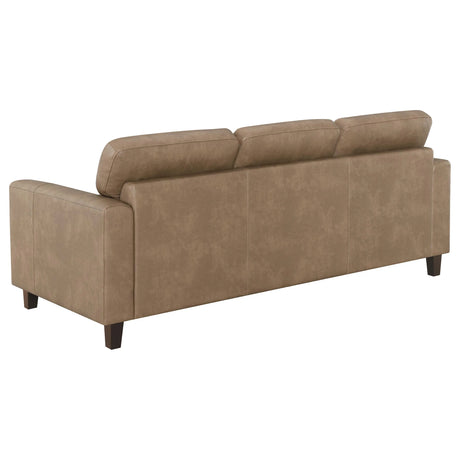 Scotland 3-piece Faux Leather Upholstered Sofa Set Brown by Coaster at Eve Furniture