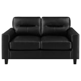 Scotland Black Faux Leather Upholstered Track Arm Loveseat by Coaster at Eve Furniture