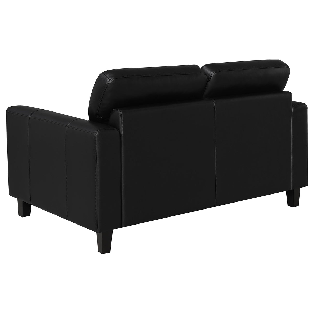 Scotland Black Faux Leather Upholstered Track Arm Loveseat by Coaster at Eve Furniture