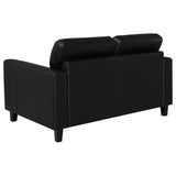 Scotland Black Faux Leather Upholstered Track Arm Loveseat by Coaster at Eve Furniture