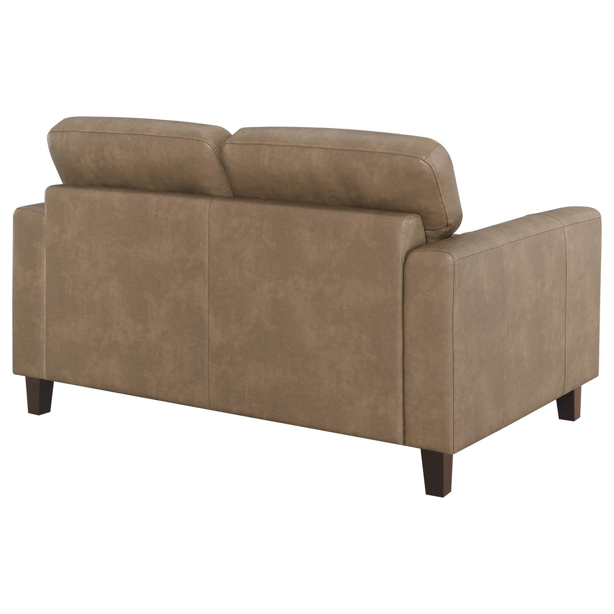 Scotland Brown Faux Leather Upholstered Track Arm Loveseat by Coaster at Eve Furniture